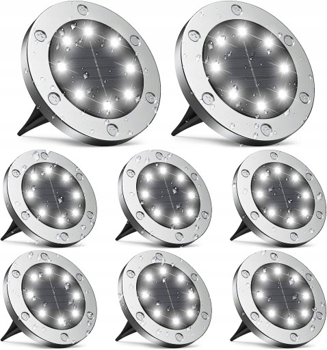 Zásuvná solárna lampa DDK strieborná 13 cm 8 ks.